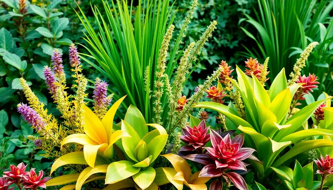 Comparison of native and exotic plant gardens, highlighting their different aesthetics.
